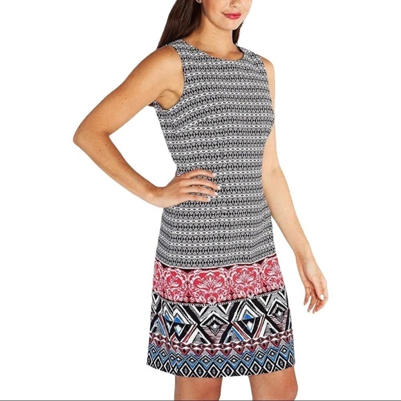 Mario Serrani Italy Printed Sleeveless Sheath Dress - Picture 2 of 16